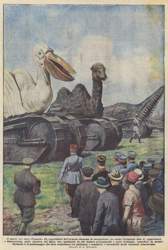 Das Theater mit Sturmwagen von Achille Beltrame
