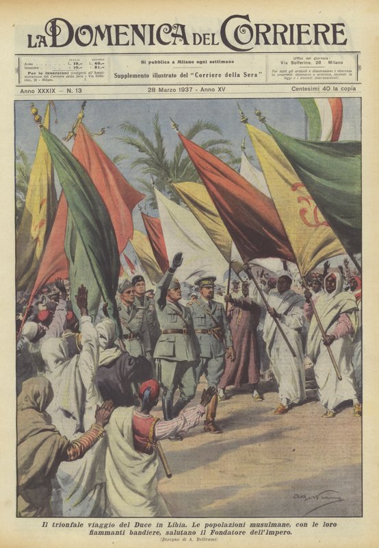 Die triumphale Reise des Duce nach Libyen von Achille Beltrame