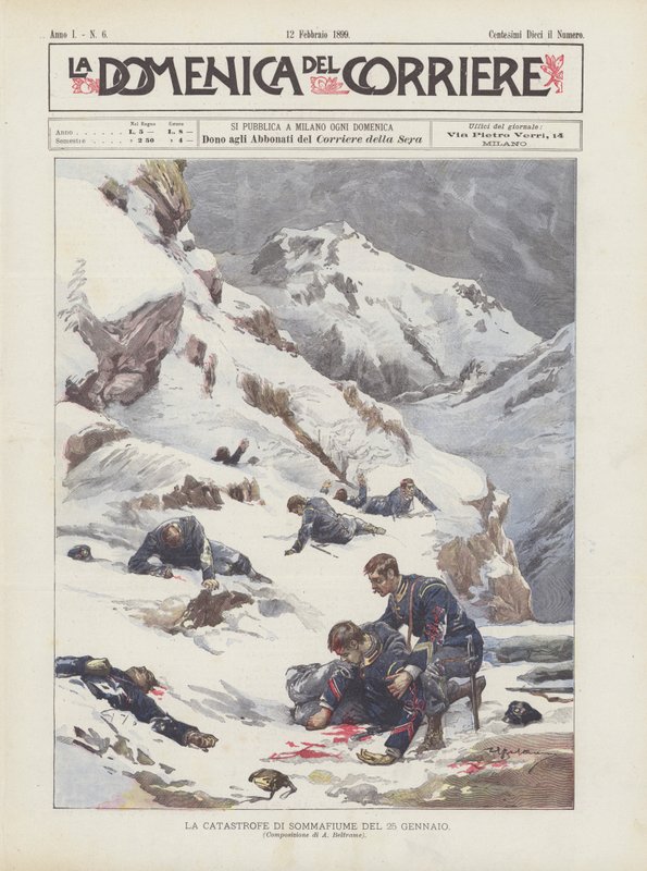 Die Katastrophe von Sommafiume am 25. Januar von Achille Beltrame