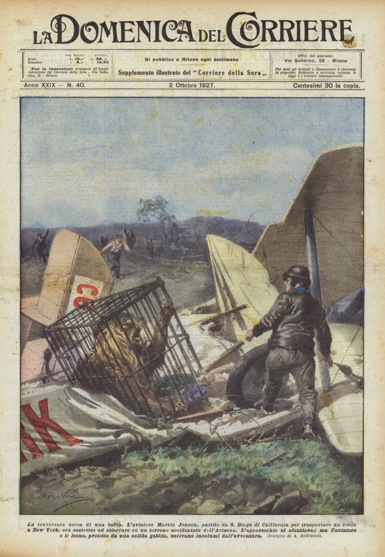 Die Luftüberquerung einer Bestie von Achille Beltrame