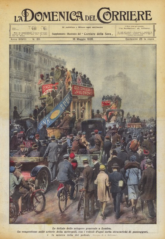 Die Freuden des Generalstreiks in London von Achille Beltrame
