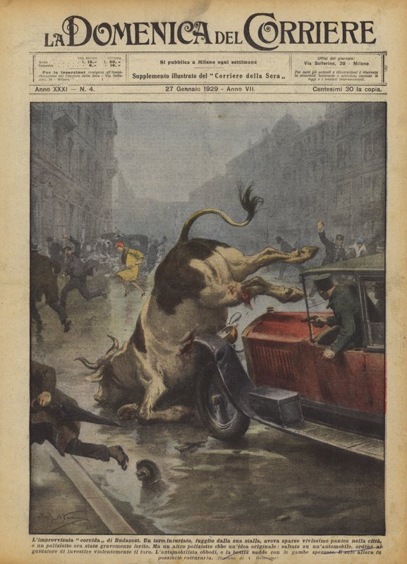 Das improvisierte Stierkampf in Budapest von Achille Beltrame