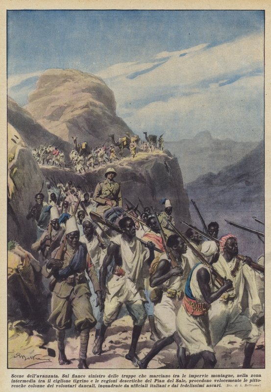 Szenen des Vormarsches von Achille Beltrame