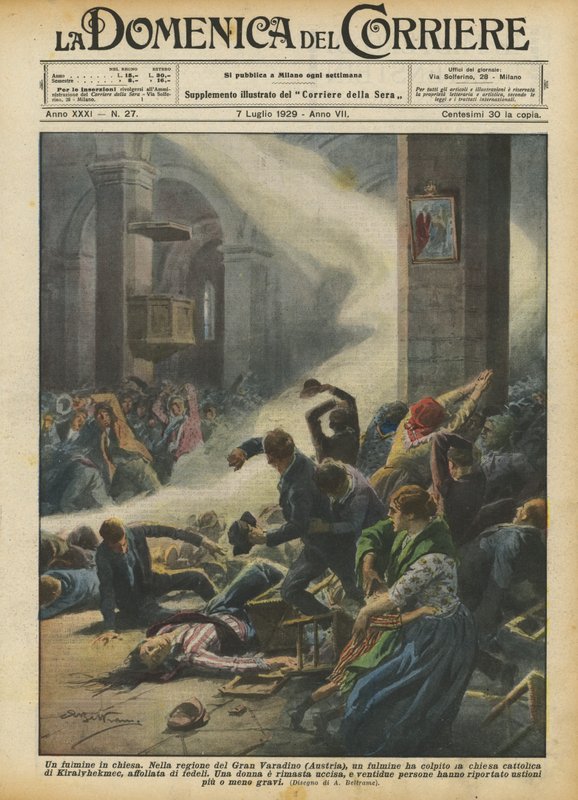 Ein Blitz in der Kirche von Achille Beltrame