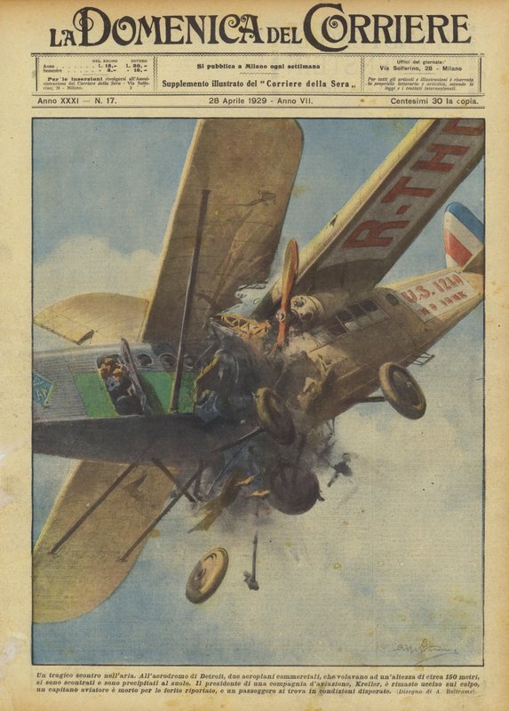 Ein tragischer Zusammenstoß in der Luft von Achille Beltrame
