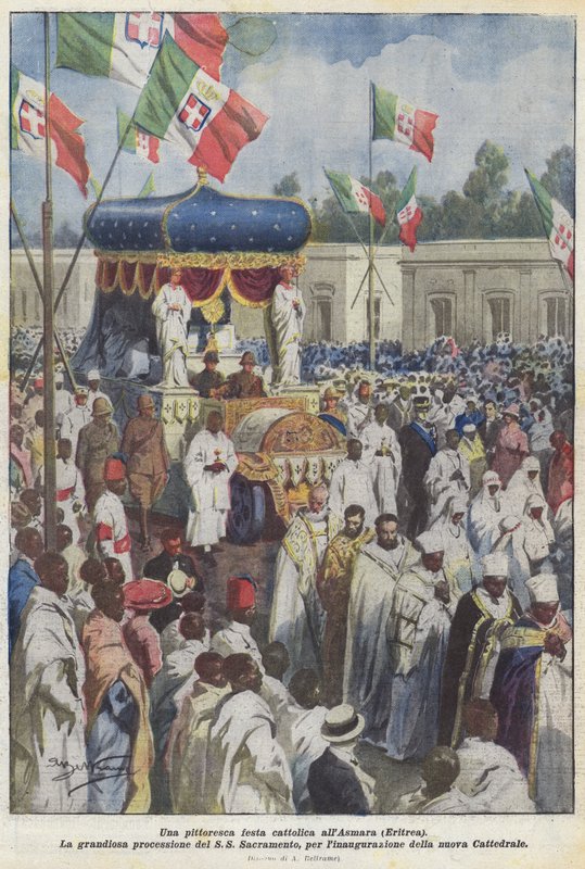 Ein malerisches katholisches Fest in Asmara (Eritrea) von Achille Beltrame