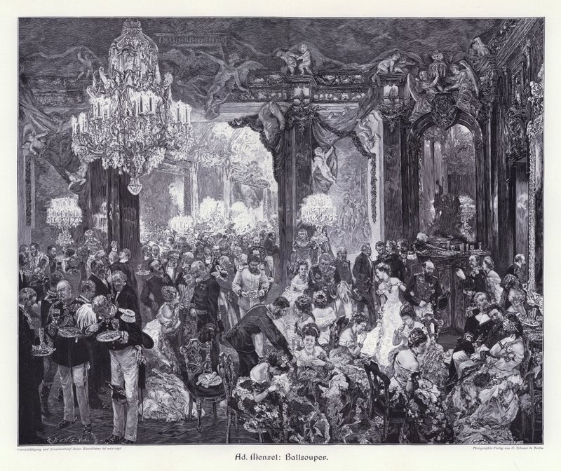 Ball-Supper (Gravur) von Adolph Friedrich Erdmann von (after) Menzel