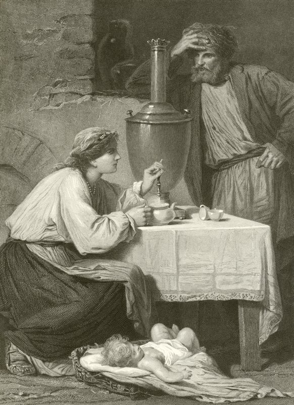 Ein russisches Bauernhaus von Adolphe Yvon