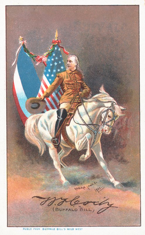 Buffalo Bill reitet ein weißes Pferd von Adrian Jones