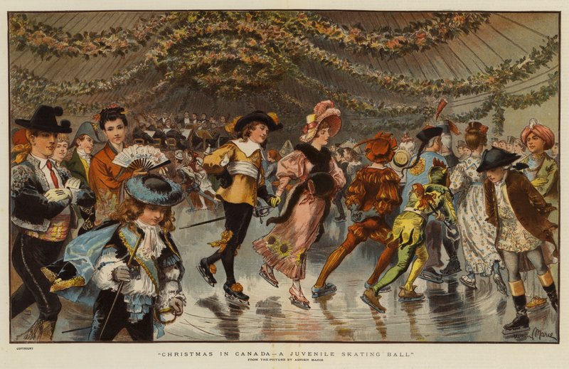 Weihnachten in Kanada, ein Jugendlicher Schlittschuhball von Adrien Emmanuel Marie