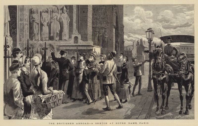 Der Brite im Ausland, eine Skizze bei Notre Dame, Paris von Adrien Emmanuel Marie