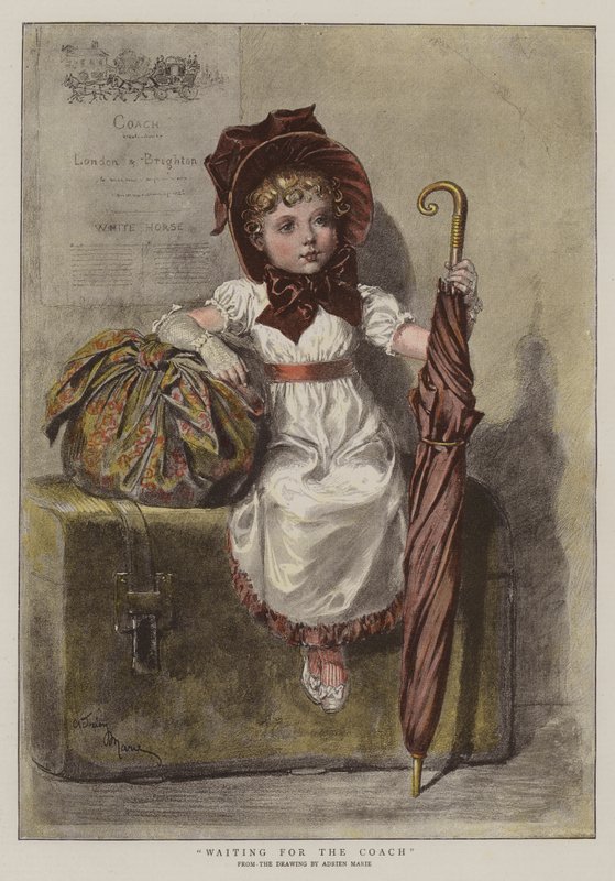Warten auf die Kutsche von Adrien Emmanuel Marie