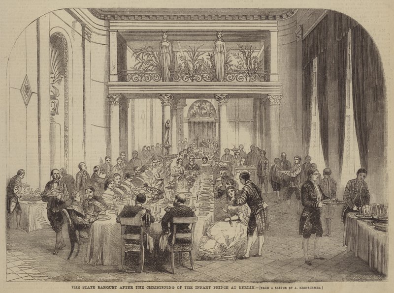 Das Staatsbankett nach der Taufe des Prinzen in Berlin von Albert Kretschmer