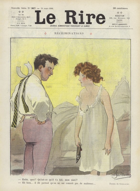 Vorwürfe. Illustration für Le Rire von Albert Guillaume