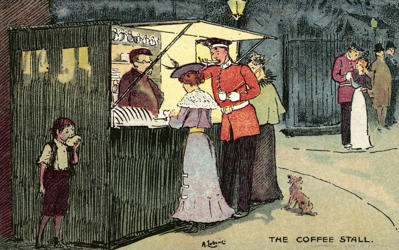 Der Kaffeestand, London von Albert Jnr. Ludovici