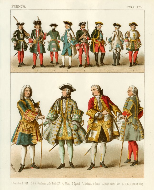 Französische Kostüme 1700-1750 von Albert Kretschmer