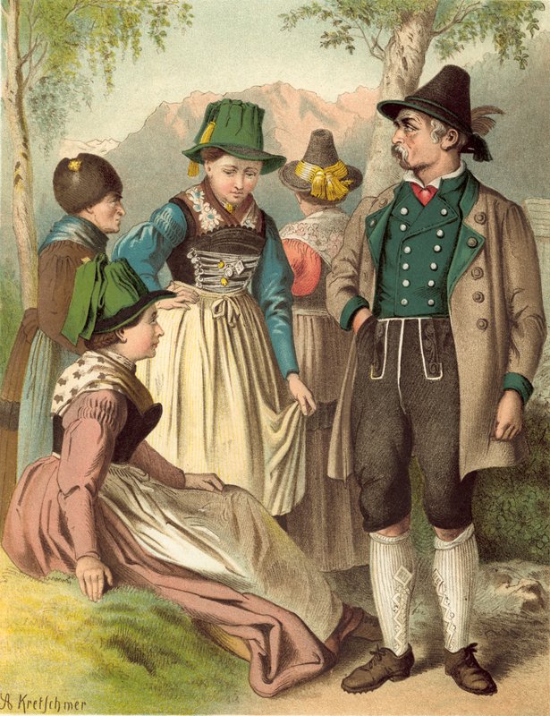 Deutsche Tracht, Bayern Lachenau von Albert Kretschmer