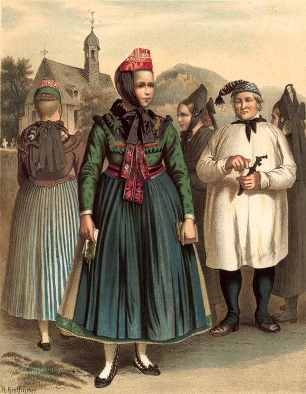 Deutsches Kostüm, Chur-Hessen, um Marburg von Albert Kretschmer