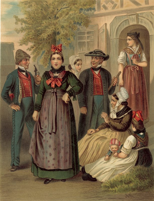 Deutsche Tracht, Elsass um Weißenburg von Albert Kretschmer