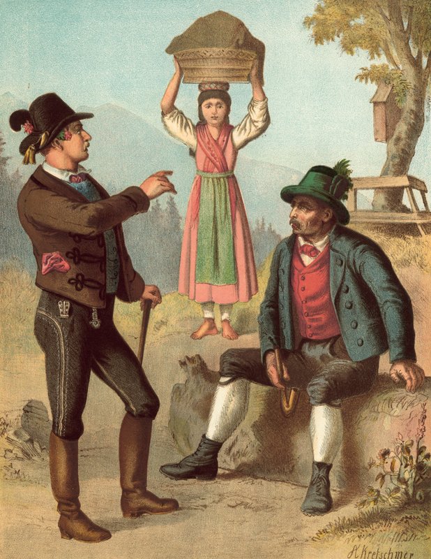 Deutsches Kostüm, Österreich, Salzkammergut von Albert Kretschmer