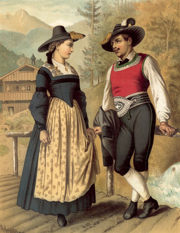 Deutsche Tracht, Tirol Billerthal von Albert Kretschmer