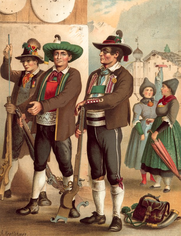 Deutsche Tracht, Tirol, Ötztal-Wipptal-Pustertal von Albert Kretschmer