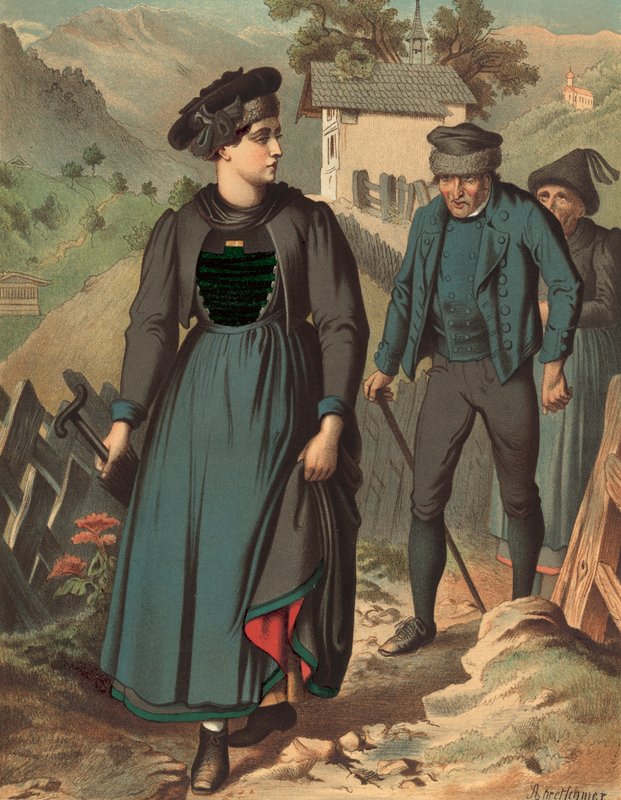 Deutsche Tracht, Vorarlberg, Klosterthal von Albert Kretschmer