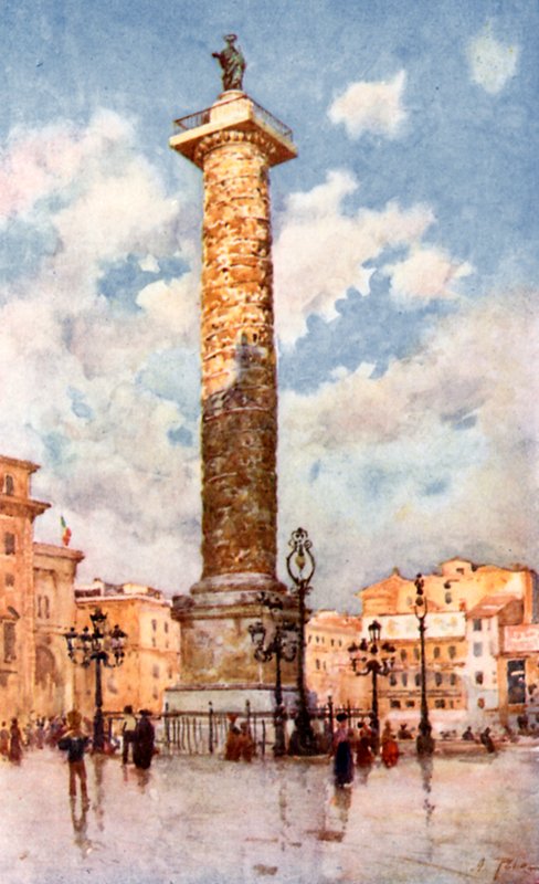 Säule des Marcus Aurelius, Piazza Colonna von Alberto Pisa