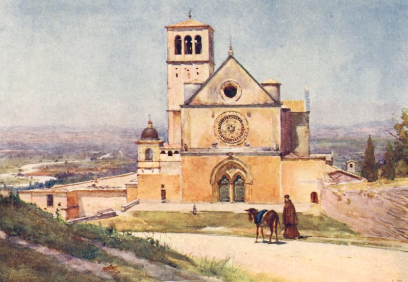 S. Francesco, Assisi (Farblithografie) von Alberto Pisa
