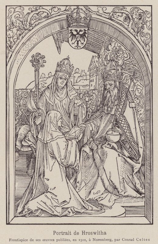Hrotsvitha von Gandersheim von Albrecht (after) Durer or Duerer