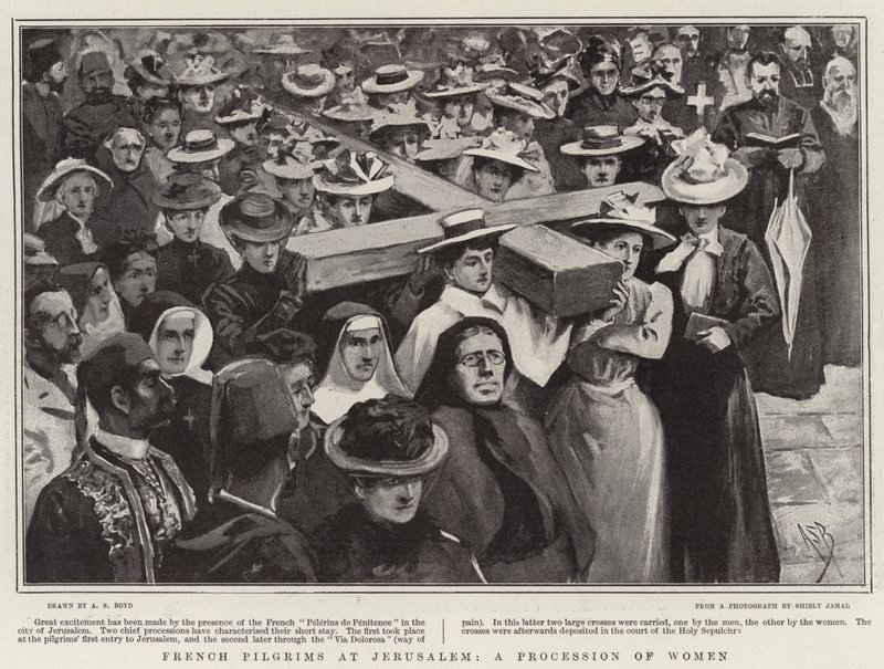 Französische Pilger in Jerusalem, eine Prozession von Frauen von Alexander Stuart Boyd