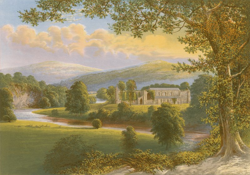 Bolton Priory (farbige Gravur) von Alexander Francis Lydon