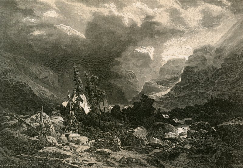 Sturm im Haslital, Berner Oberland von Alexandre Calame
