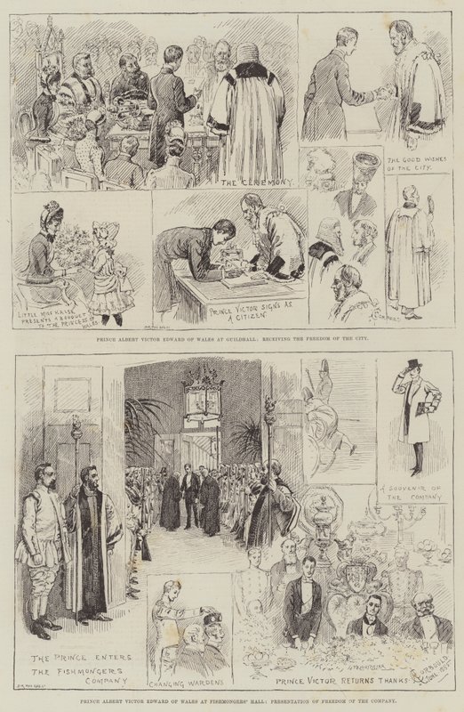 Prinz Albert Victor Edward von Wales in der City of London von Alfred Courbould