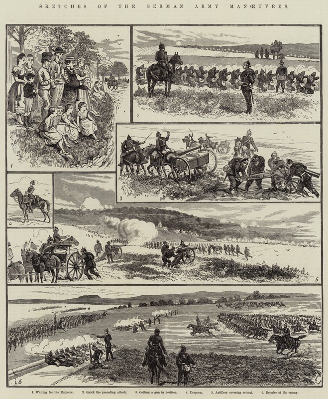 Skizzen der deutschen Armeemanöver von Alfred Courbould