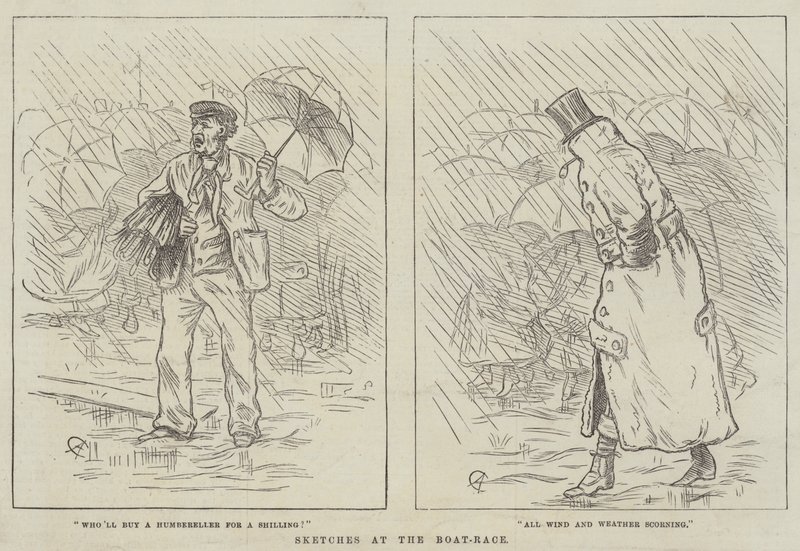 Skizzen beim Bootsrennen von Alfred Crowquill