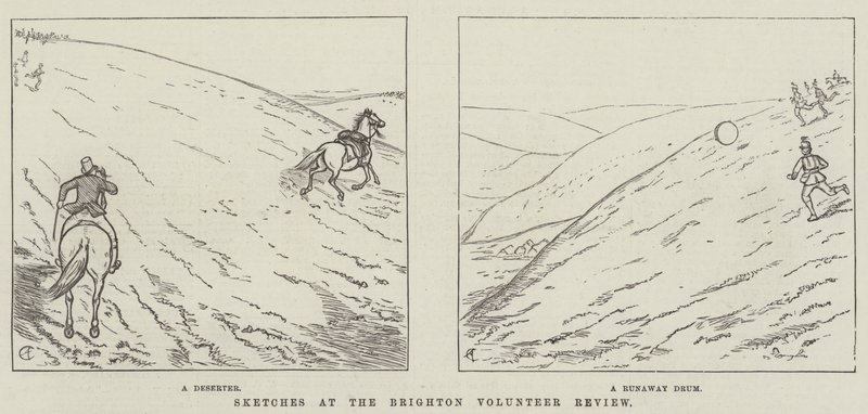 Skizzen bei der Brighton Volunteer Review von Alfred Crowquill