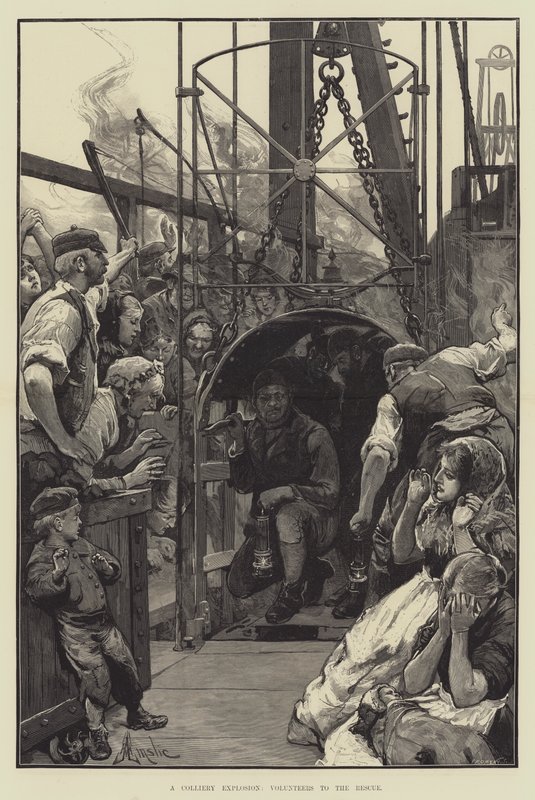 Eine Grubenexplosion, Freiwillige zur Rettung von Alfred Edward Emslie