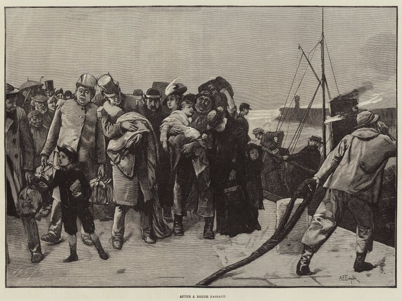 Nach einer stürmischen Überfahrt von Alfred Edward Emslie