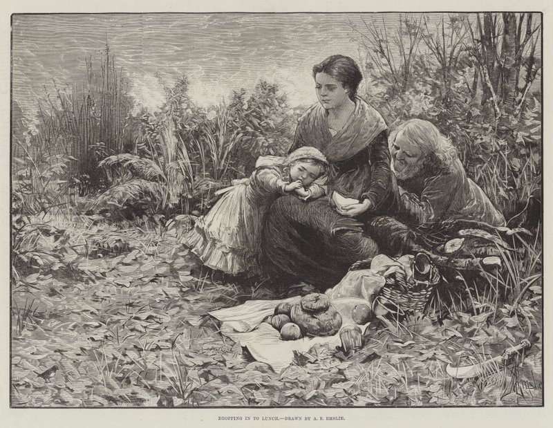 Zum Mittagessen vorbeischauen von Alfred Edward Emslie