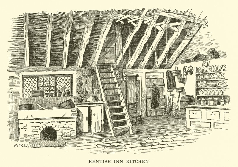 Küche eines Gasthauses in Kent von Alfred Robert Quinton