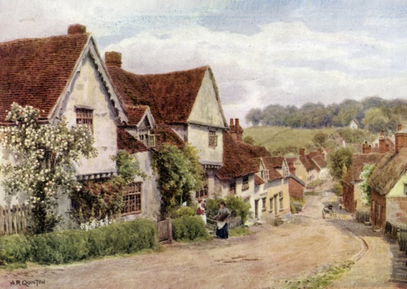 Die Dorfstraße, Kersey, Suffolk von Alfred Robert Quinton