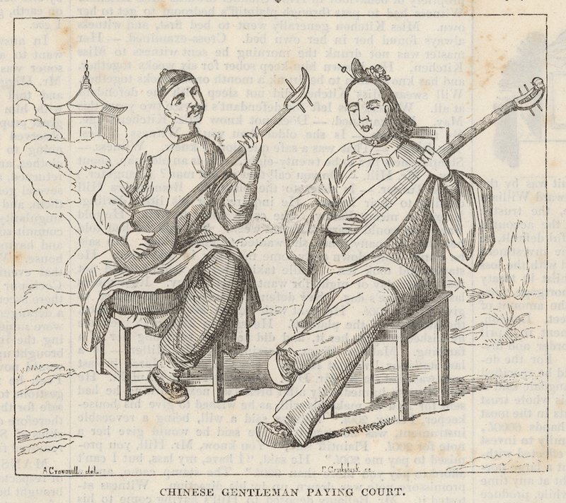 Chinesische Herren beim Spiel von Alfred Crowquill