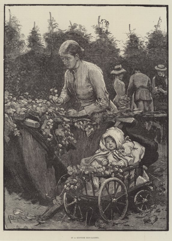 In einem Hopfengarten in Kent von Alfred Edward Emslie
