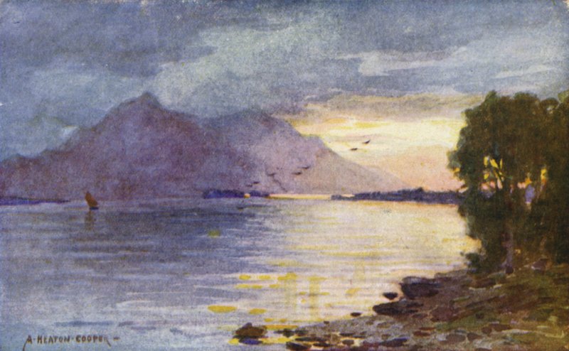 Ein wässriger Sonnenuntergang, Lough Leane, Killarney von Alfred Heaton Cooper