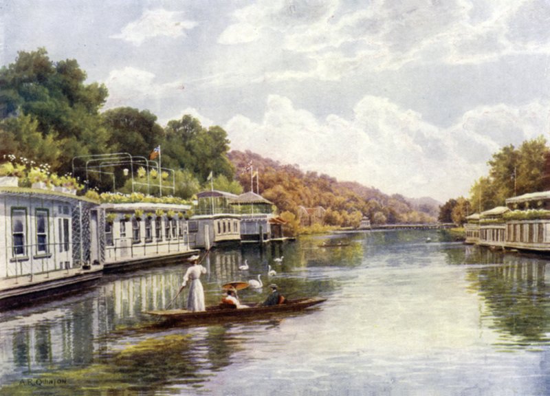 Hausboote auf Henley Backwater von Alfred Robert Quinton