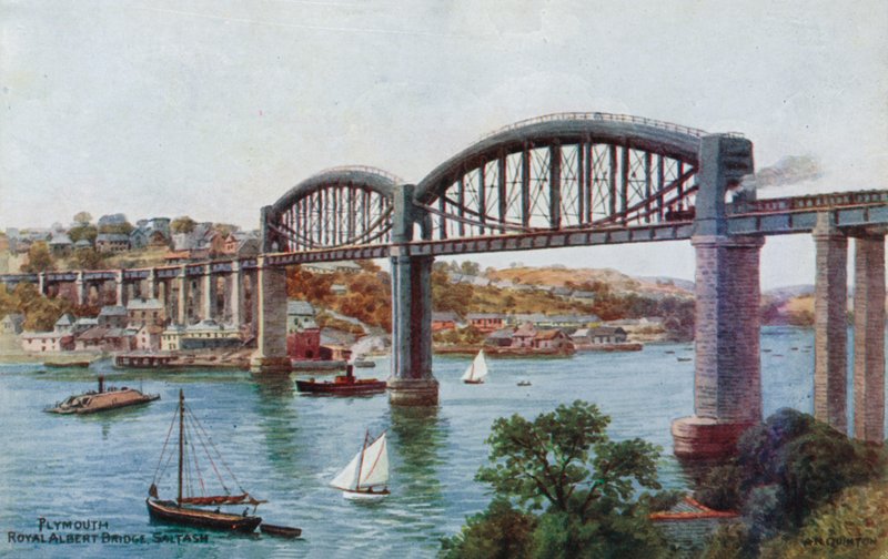 Plymouth, Royal Albert Bridge, Saltash von Alfred Robert Quinton