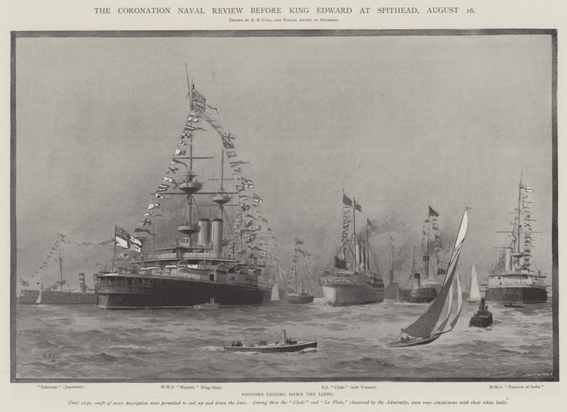 Die Krönungs-Seerevue vor König Edward in Spithead, 16. August von Alma Claude Burlton Cull