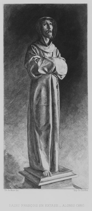 St. Franziskus von Assisi in Ekstase (Lithografie) von Alonso Cano