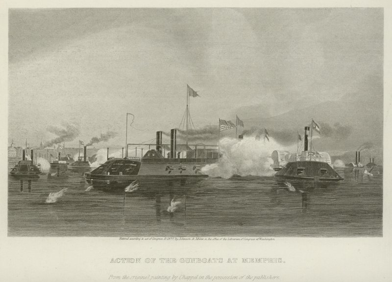 Aktion der Kanonenboote in Memphis, 1862 von Alonzo Chappel